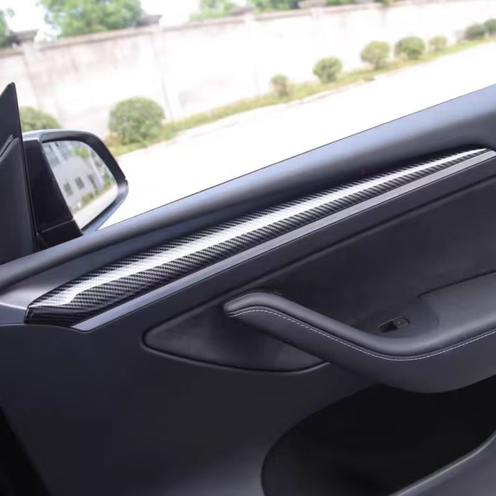 Thetapai Door Decor Trim Sets Carbon for Tesla Model 3 Model Y