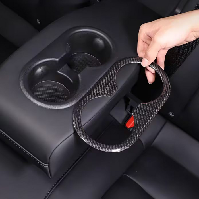 Thetapai Rear Seat Cup Holder Panel Cover for Tesla Model 3 and Model Y