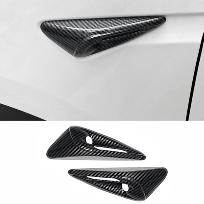 For Tesla Model Y 2PCS Side Camera Turn Signal Full Covers Carbon Fiber