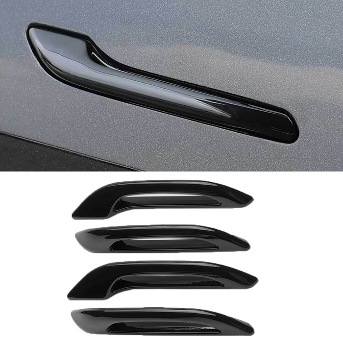 For 4PCS Tesla Model 3 Model Y Out Door Handle Trim Cover Glossy Black 2017-2022