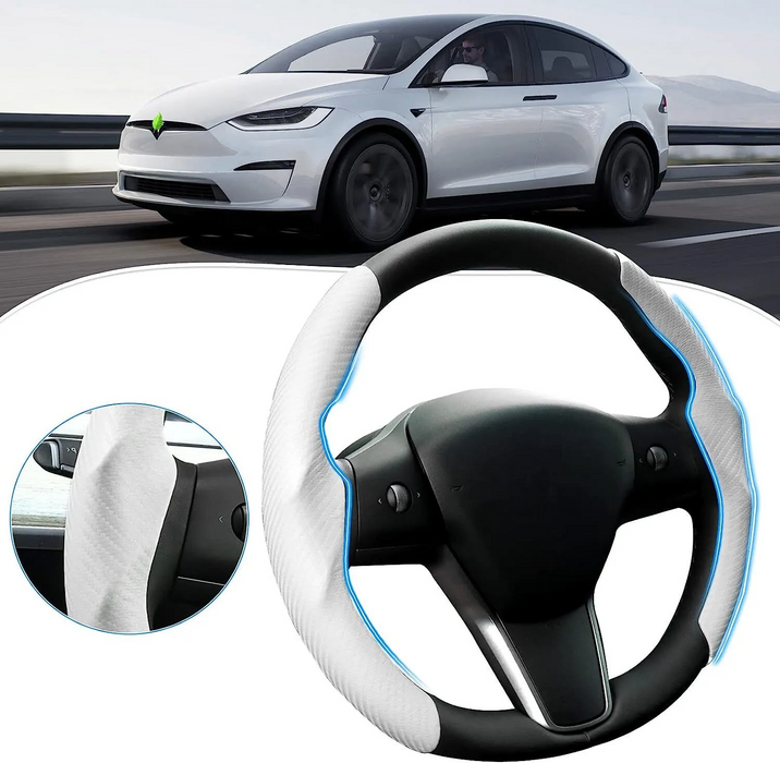 For Tesla Model 3 Model Y Steering Wheel Cover White