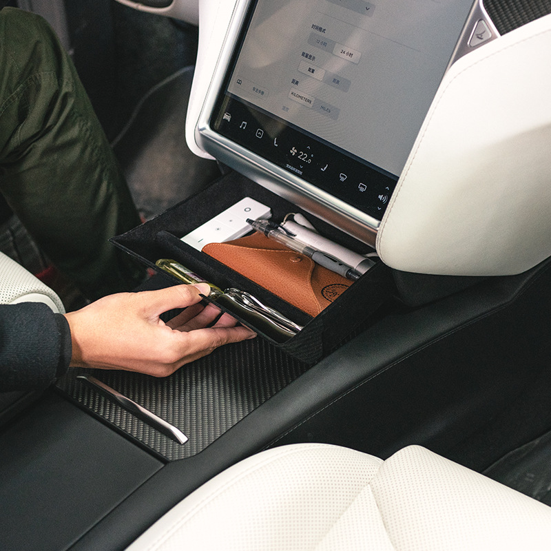 Tesla Model X Model S Center Console Drawer Tray Carbon Fiber — Thetapai
