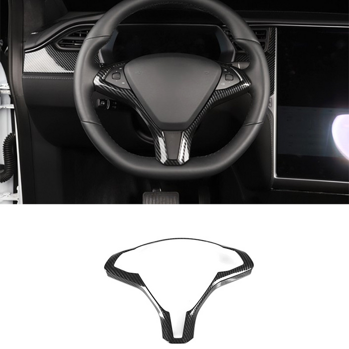 For Tesla Model S Model X Interior Accessories Steering Wheel Sticker Carbon Fiber