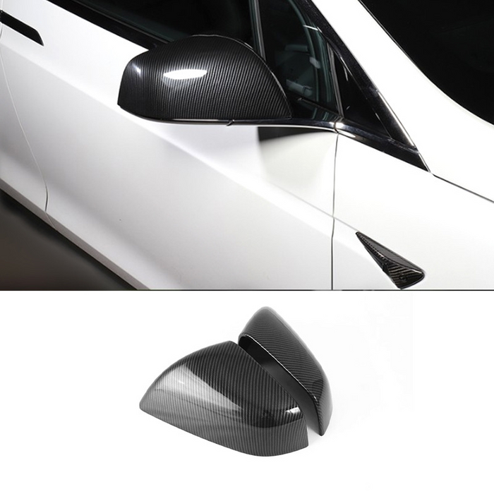 For Tesla Model X 2017-2021 Rear view Side Mirror Cover ABS Carbon Fiber 1 Pair