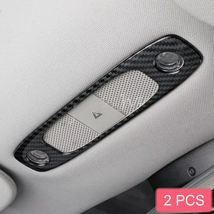 For Tesla Model 3 2018-2022 2PCS Roof Reading Light Cover Trims Carbon Fiber