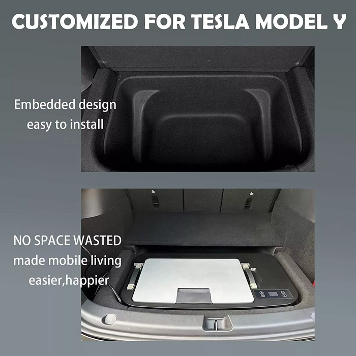 For Tesla Model Y 12V-24V 35L APP Control Portable Car Boot Refrigerator