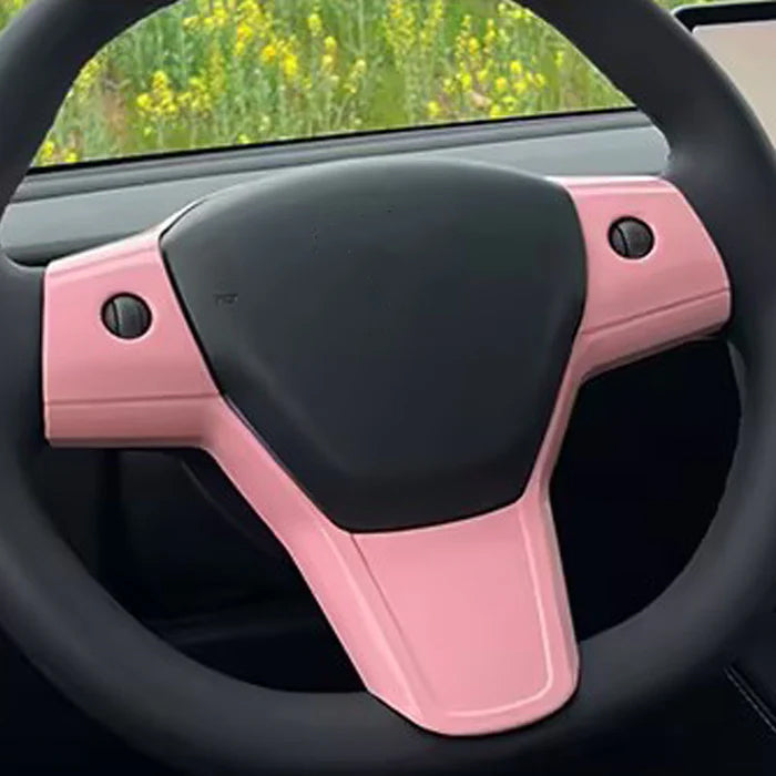 Thetapai Steering Wheel Control Stickers Pink for Tesla Model 3 Y