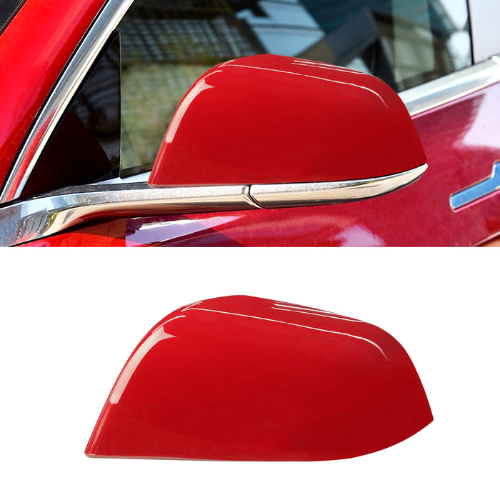 For Tesla Model 3 Mirror Cover Caps Red 2017 2018 2019 2020 2021 2022 2023 2024 Left Driver Side