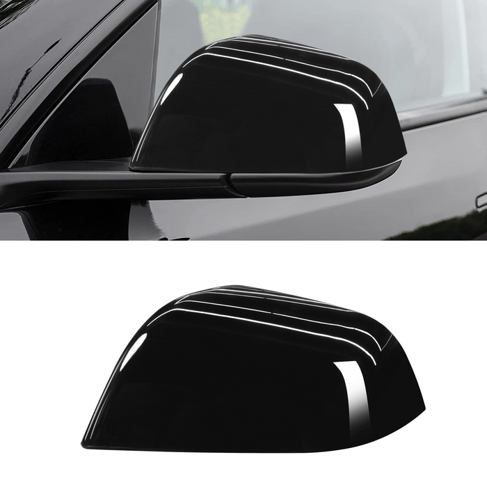 For Tesla Model 3 Mirror Cover Caps Glossy Black 2017 2018 2019 2020 2021 2022 2023 2024 Left Driver Side