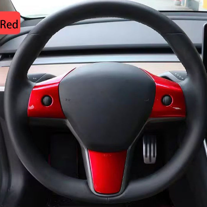 Thetapai Steering Wheel Control Stickers Red for Tesla Model 3 Y