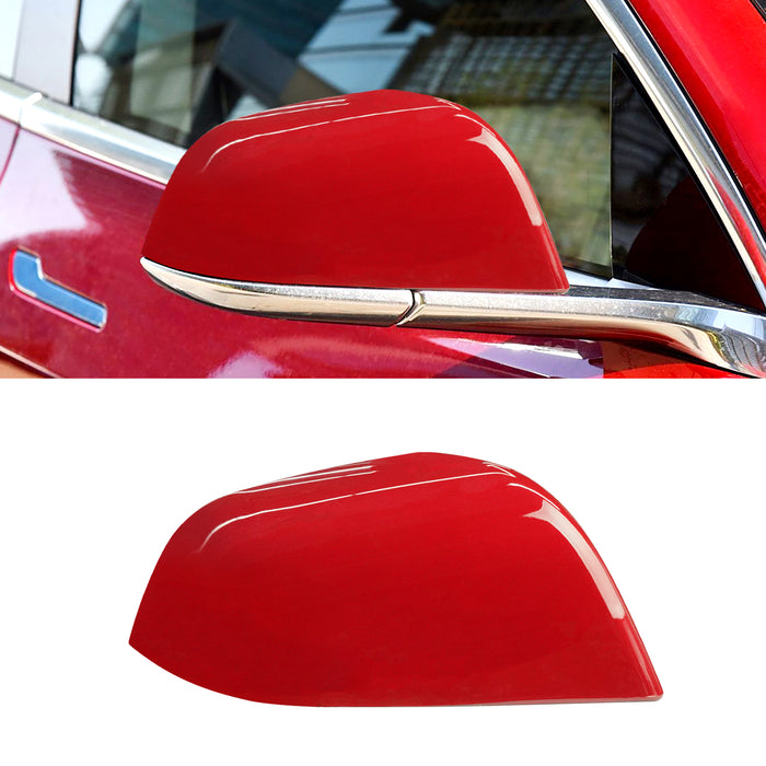 For Tesla Model 3 Mirror Cover Caps Red 2017 2018 2019 2020 2021 2022 2023 2024 Right Passenger