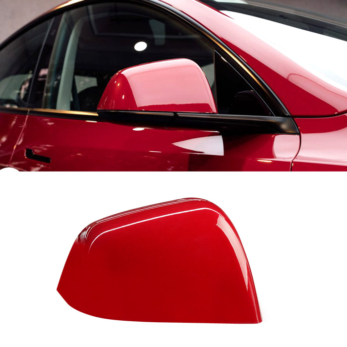 For Tesla Model Y Mirror Cover Caps Red 2020 2021 2022 2023 2024 Left Driver Side