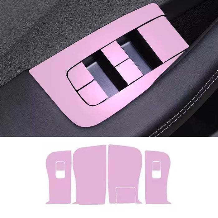 Thetapai Window Switch Panel Covers Pink for Tesla Model 3 2024