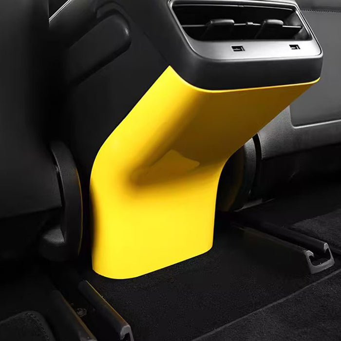 Thetapai Rear AC Vent Anti-Kick Covers Yellow for Tesla Model 3 Y