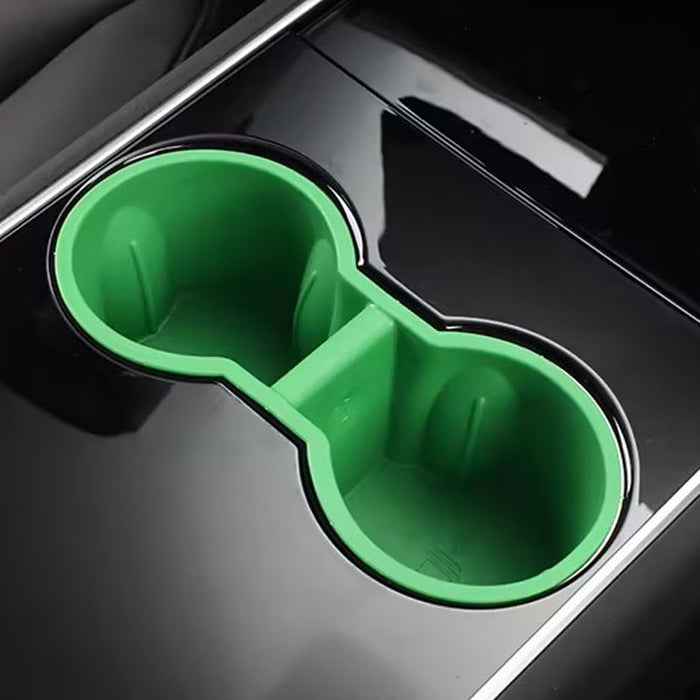 Thetapai Center Console Cup Holder Expansion Green for Tesla Model 3 Y