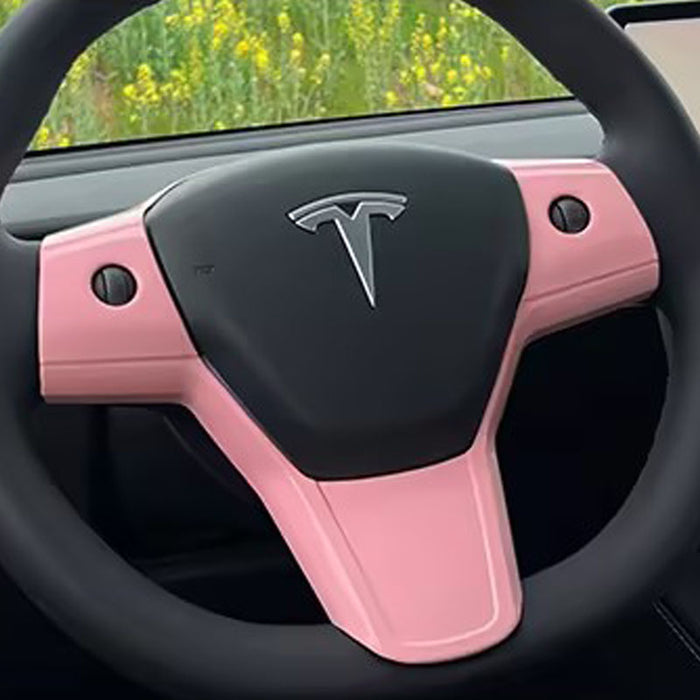 Thetapai Steering Wheel Control Stickers Pink for Tesla Model 3 Y