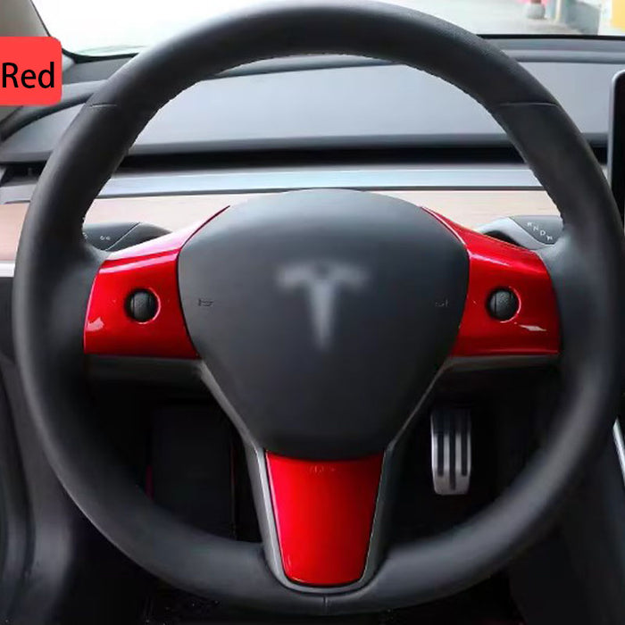 Thetapai Steering Wheel Control Stickers Red for Tesla Model 3 Y