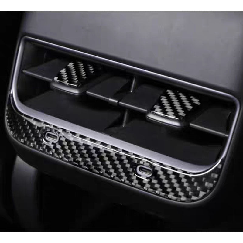 Thetapai Rear Air Outlet Tab Stickers Black for Tesla Model 3 Model Y