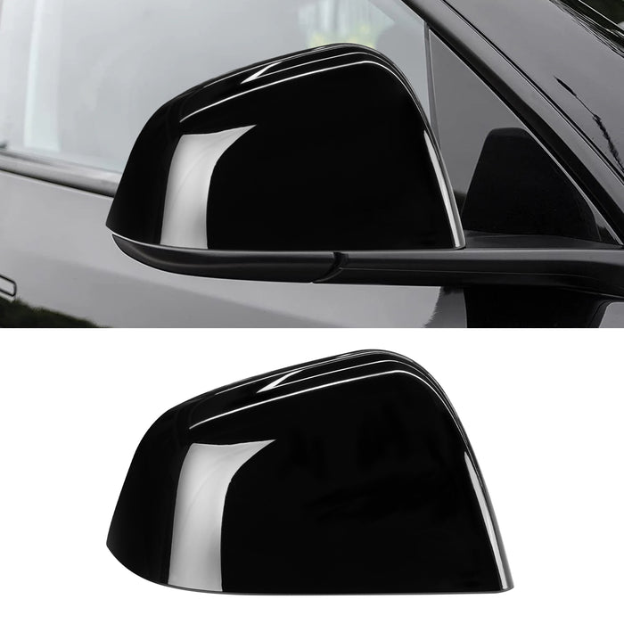 For Tesla Model Y Mirror Cover Caps Glossy Black 2020 2021 2022 2023 2024 Right Passenger Side