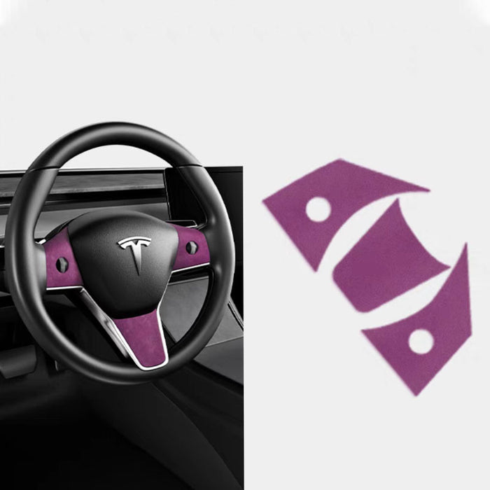 Thetapai Steering Wheel Control Frame Cover Purple for Tesla Model 3 Y