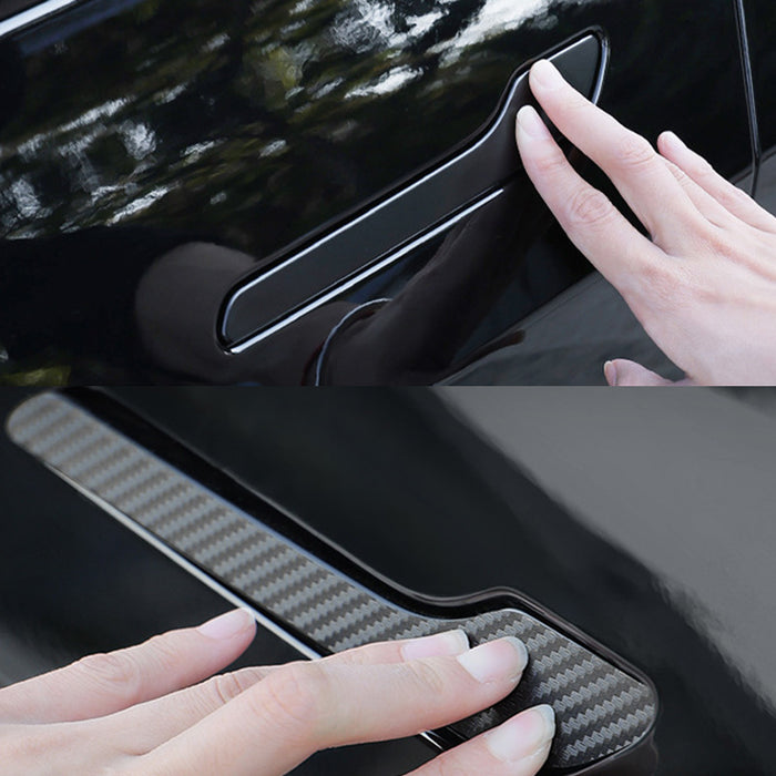 For Tesla Model 3 Model Y 4PCS Door Handle Cover Sticker Decal Carbon Fiber