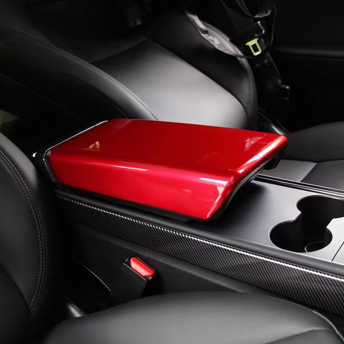 Thetapai Center Console Cover Red for Tesla Model 3 Model Y