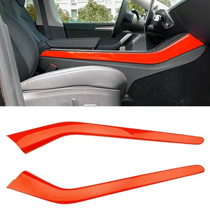 Thetapai Center Console Side Sticker Orange for Tesla Model 3 Model Y