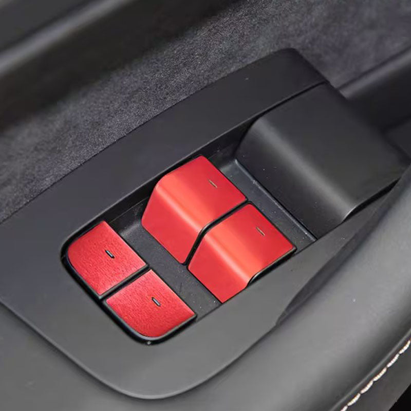Thetapai Window Switch Button Stickers Red for Tesla Model 3 Y