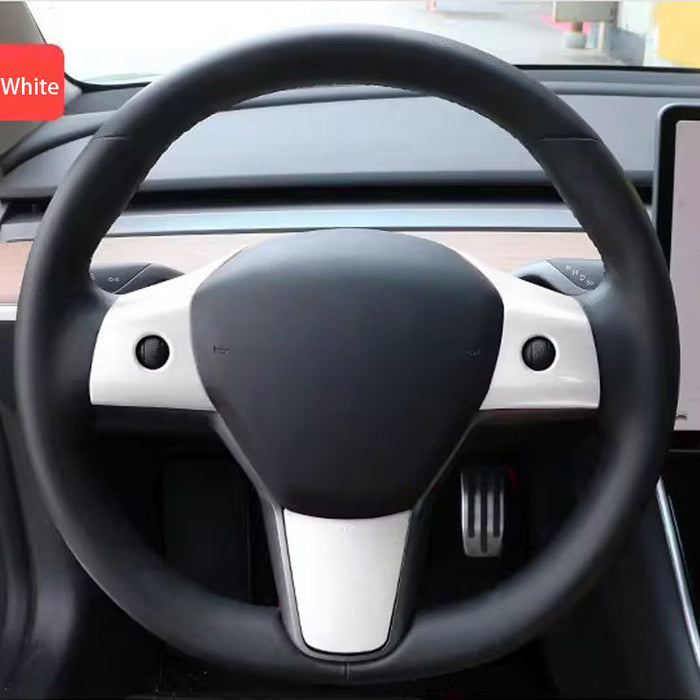 Thetapai Steering Wheel Control Stickers White for Tesla Model 3 Y