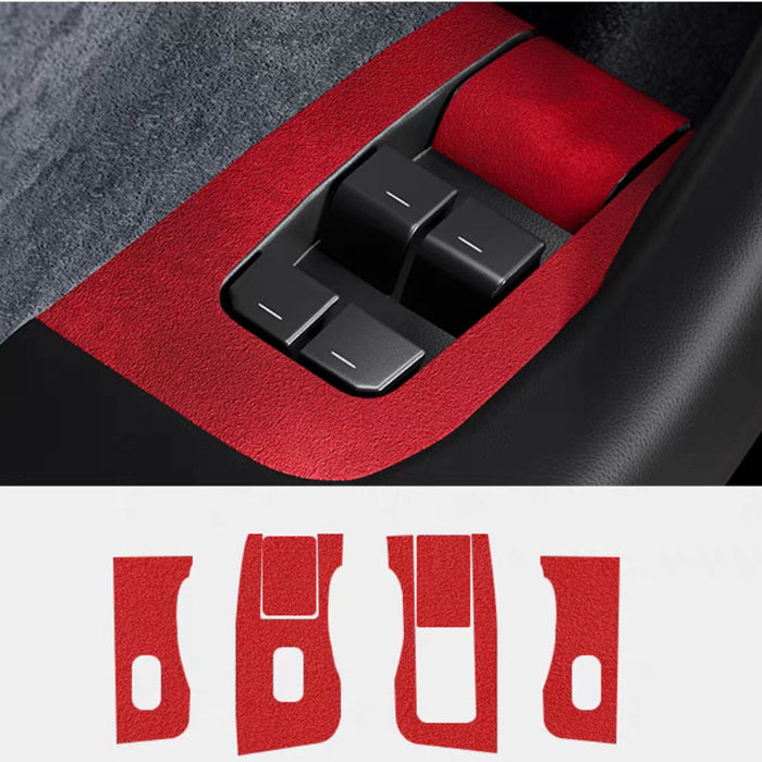 Thetapai Window Switch Panel Covers Red for Tesla Model 3 Model Y