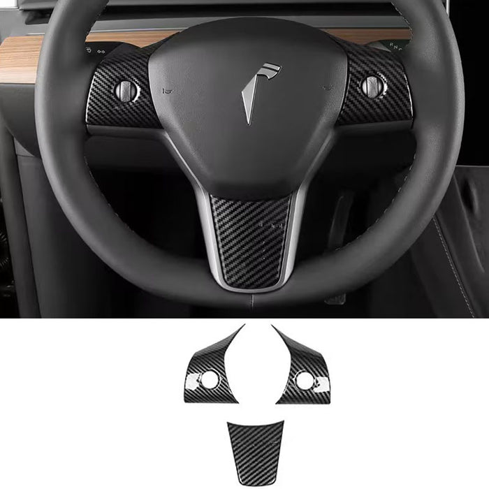 Thetapai Steering Wheel Control Panel Covers for Tesla Model 3 Model Y