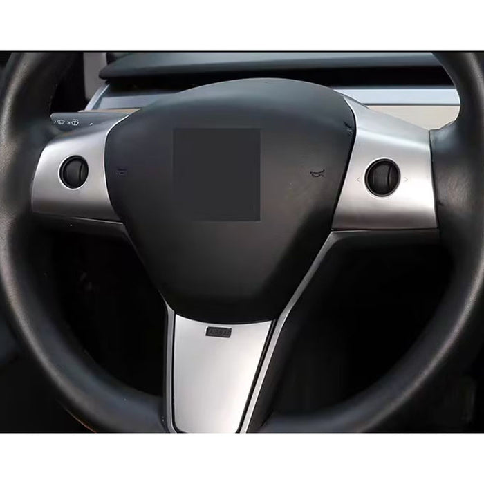 Thetapai Steering Wheel Control Stickers Silver for Tesla Model 3 Y