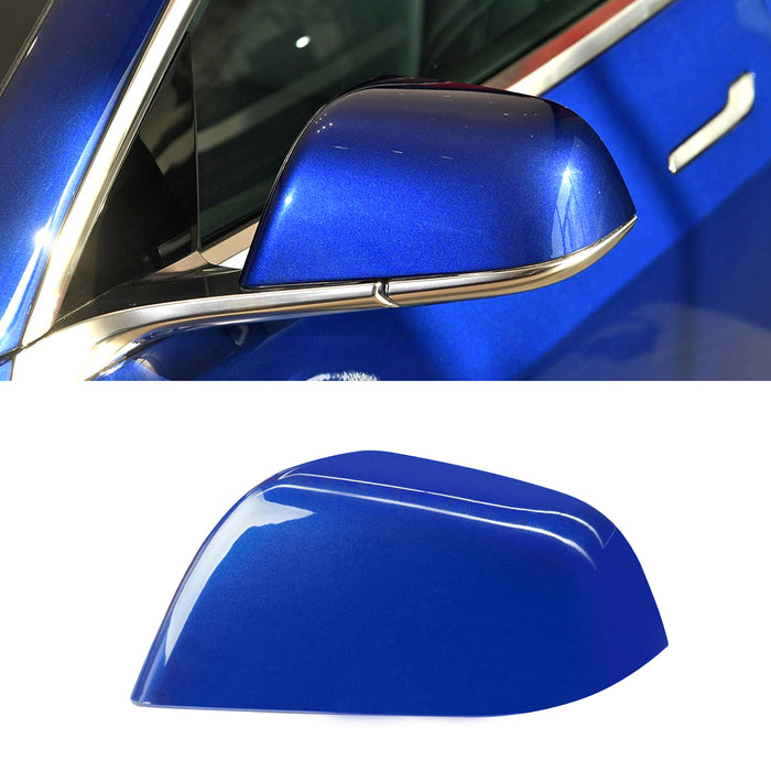 For Tesla Model 3 Mirror Cover Caps Blue 2017 2018 2019 2020 2021 2022 2023 2024 Left Driver Side