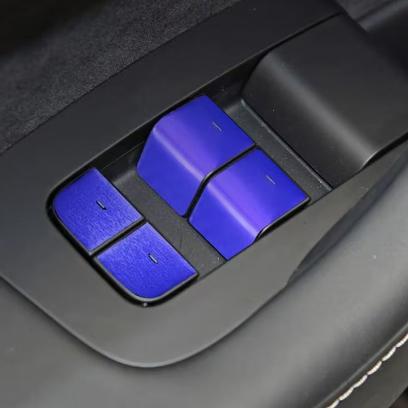 Tapai Sticker Thetapai Window Switch Button Stickers Blue for Tesla Model 3 Y