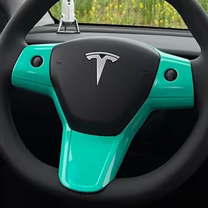 Thetapai Steering Wheel Control Stickers Green for Tesla Model 3 Y