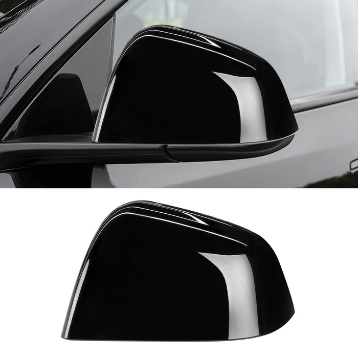 For Tesla Model Y Mirror Cover Caps Glossy Black 2020 2021 2022 2023 2024 Left Driver Side