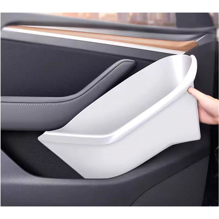 Thetapai Door Side Storage Box TPE White for Tesla Model Y