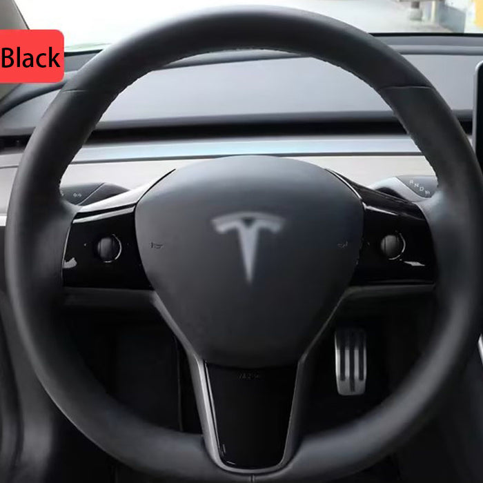 Thetapai Steering Wheel Control Stickers Black for Tesla Model 3 Y