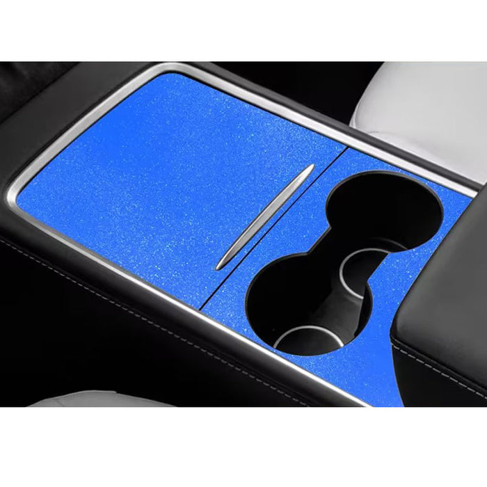 Thetapai Center Console Cover Stickers Blue for Tesla Model 3 Model Y