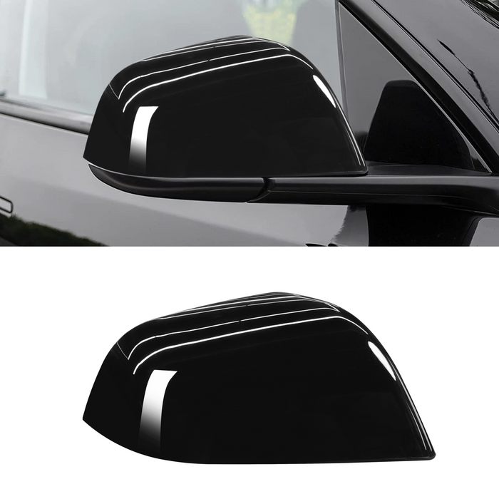 For Tesla Model 3 Mirror Cover Caps Glossy Black 2017 2018 2019 2020 2021 2022 2023 2024 Right Passenger Side