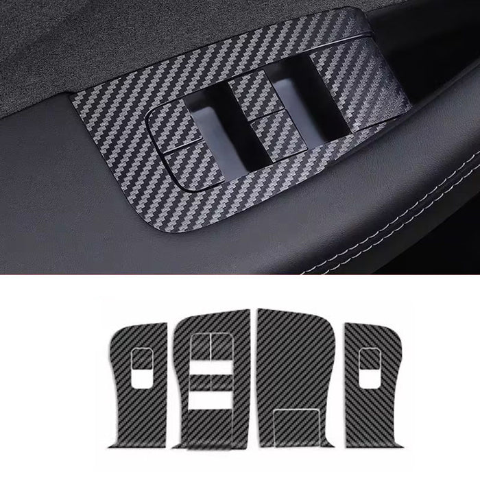 Thetapai Window Switch Panel Covers Carbon for Tesla Model 3 2024