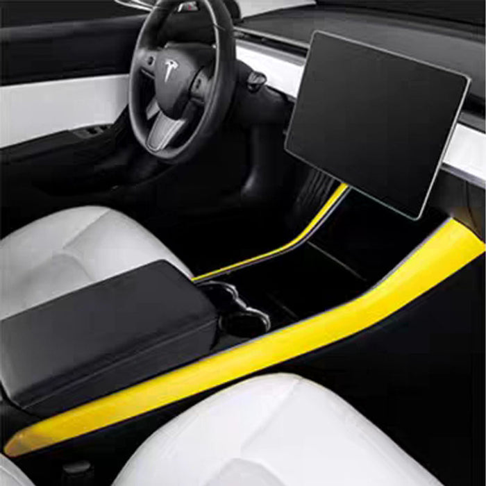 Thetapai Center Console Side Sticker Yellow for Tesla Model 3