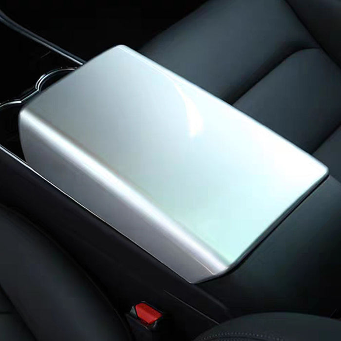 Thetapai Center Console Cover Silver for Tesla Model 3 Model Y