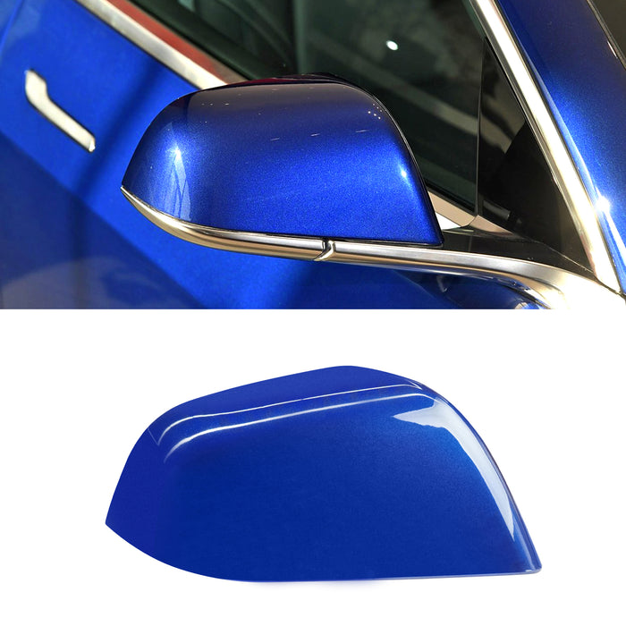 For Tesla Model 3 Mirror Cover Caps Blue 2017 2018 2019 2020 2021 2022 2023 2024 Right Passenger