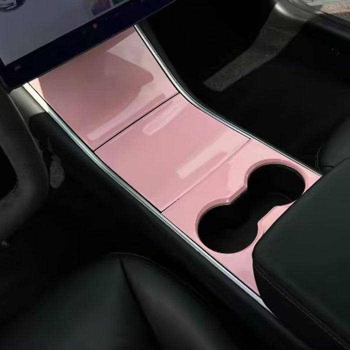 Thetapai Center Console Cover Stickers Pink for Tesla Model 3 Model Y