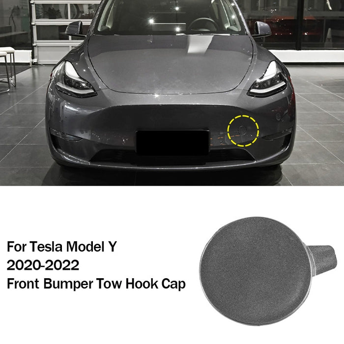 For Tesla Model Y 2020-2022 Front Bumper Tow Hook Cover Cap Gray 1493746-00-A