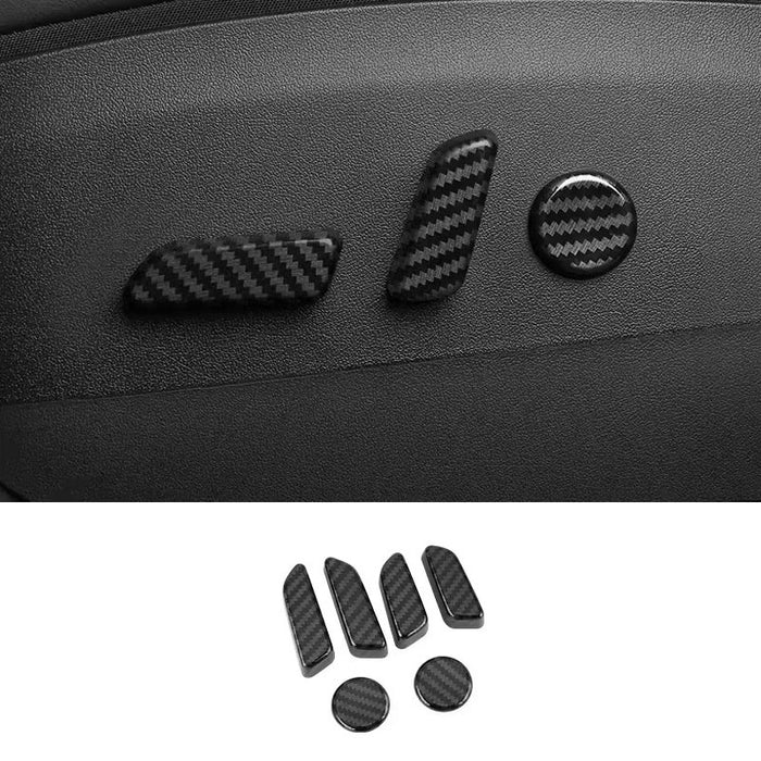 Thetapai Seat Switch Button Carbon Stickers for Tesla Model 3 Model Y