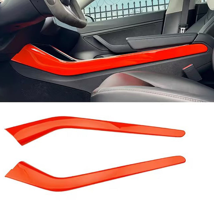 Thetapai Center Console Side Sticker Cover Orange for Tesla Model 3