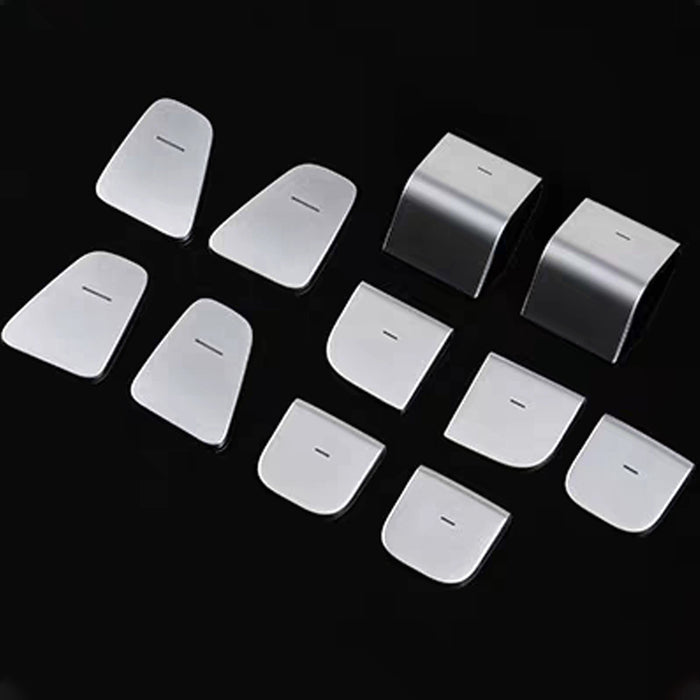 Thetapai Window Button Door Lock Stickers Silver for Tesla Model 3 Y