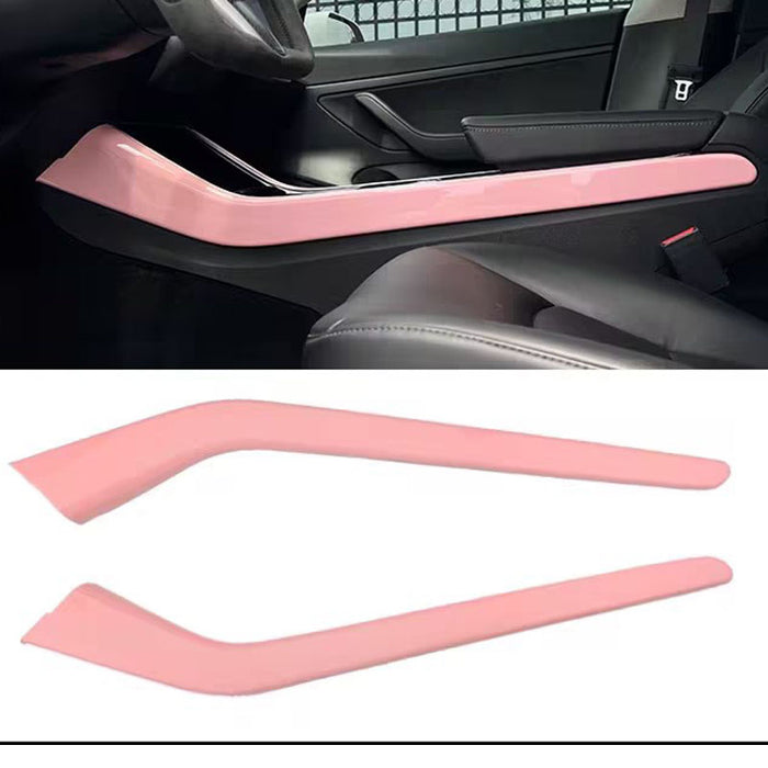 Thetapai Center Console Side Sticker Cover Pink for Tesla Model 3